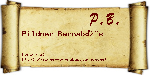 Pildner Barnabás névjegykártya